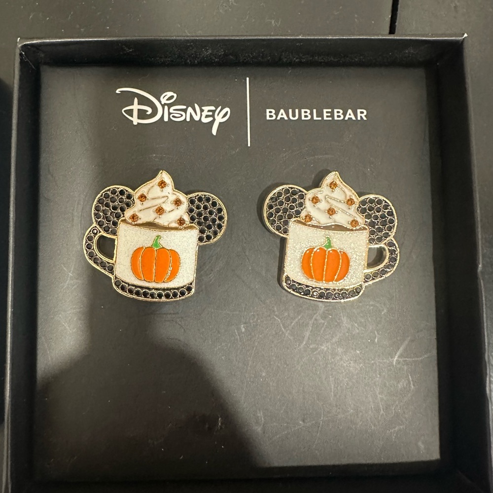 BaubleBar Disney Pumpkin Mug Earrings - Black, Orange, White
